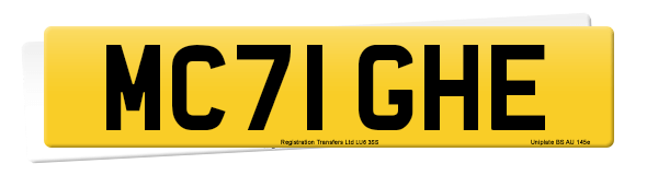 Registration number MC71 GHE